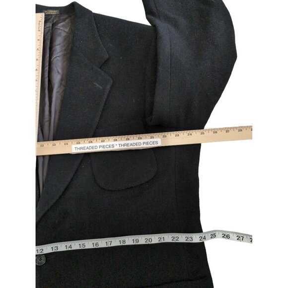 Eddie Bauer Camel Hair Sport Coat Jacket Mens 44L Tall Black 2 Button Blazer - Picture 10 of 13